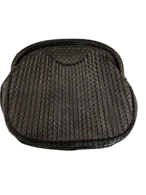 Andrea Pfister Graphite Colour Snakeskin Textured Clutch